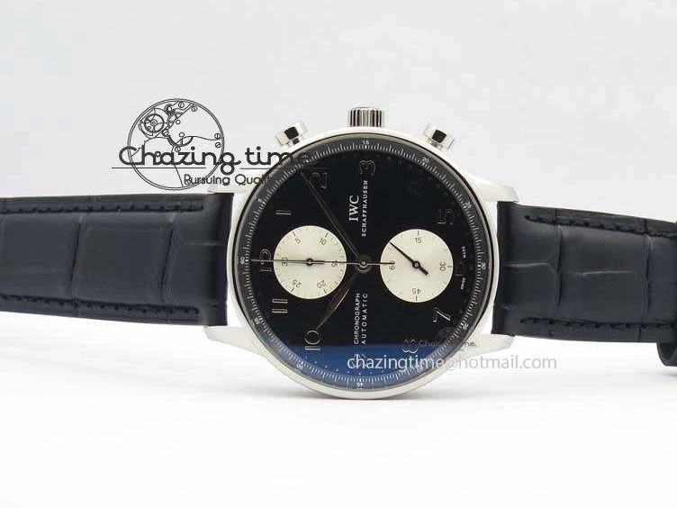 MIROTIME 0512 Modern Portuguese IW371404 ZF V3 1:1 Best Edition SS Black Dial On Black Leather Strap A 7267